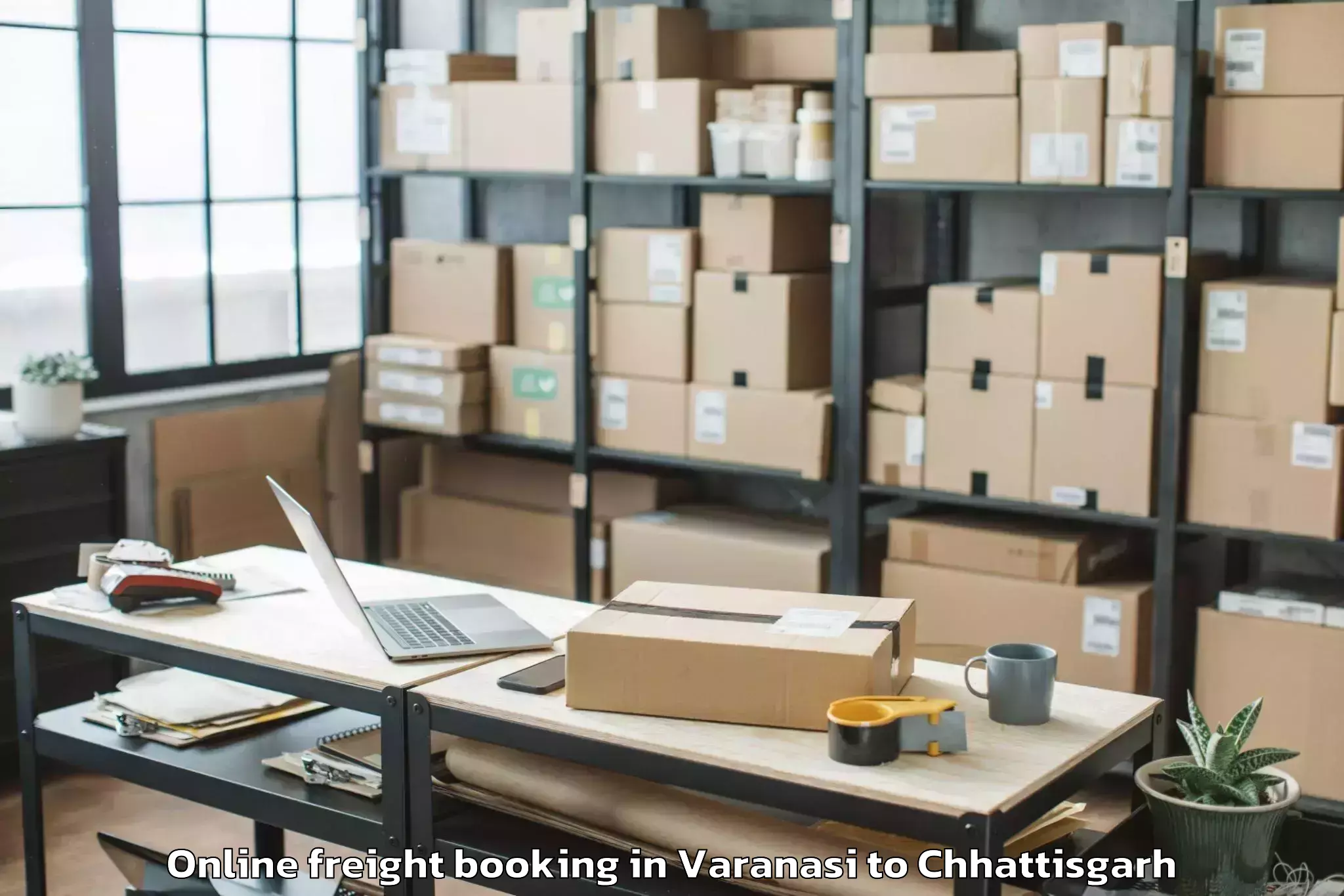 Get Varanasi to Chirimiri Online Freight Booking